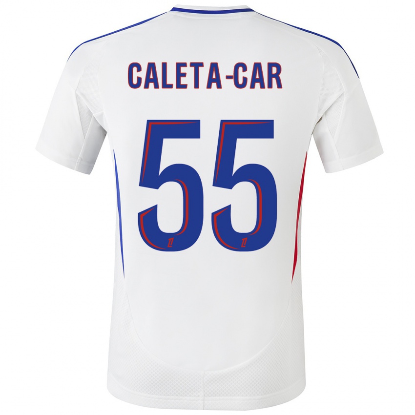 Enfant Maillot Duje Caleta-Car #55 Blanc Bleu Tenues Domicile 2024/25 T-Shirt Belgique