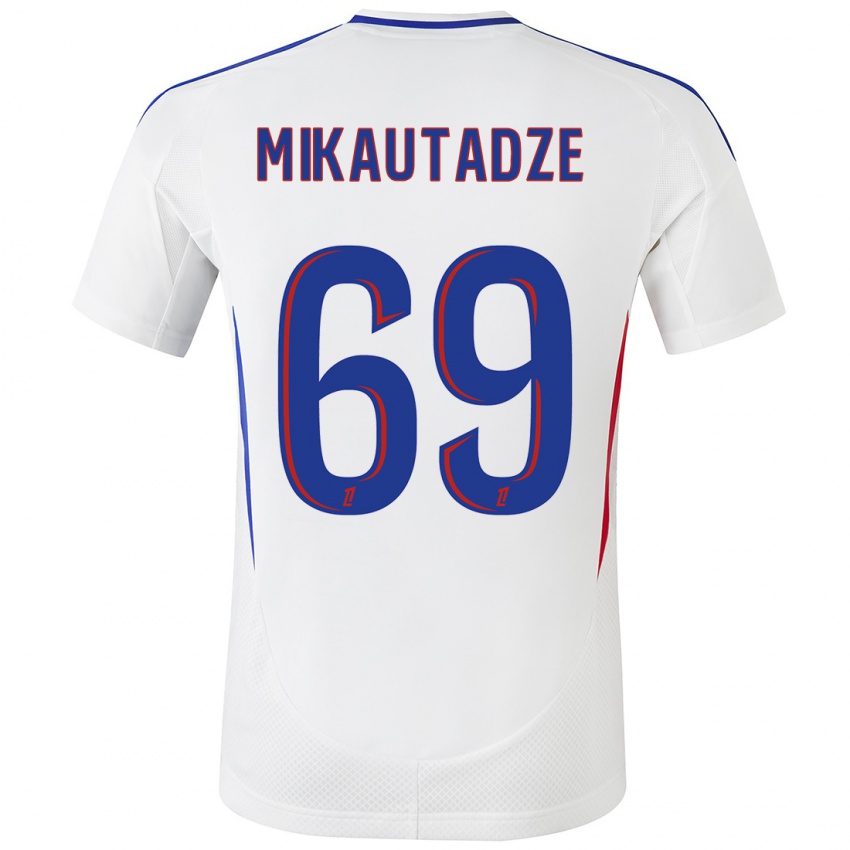 Kinderen Georges Mikautadze #69 Wit Blauw Thuisshirt Thuistenue 2024/25 T-Shirt België