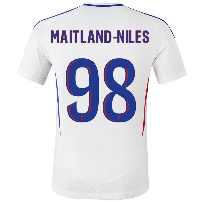 Kinderen Ainsley Maitland-Niles #98 Wit Blauw Thuisshirt Thuistenue 2024/25 T-Shirt België