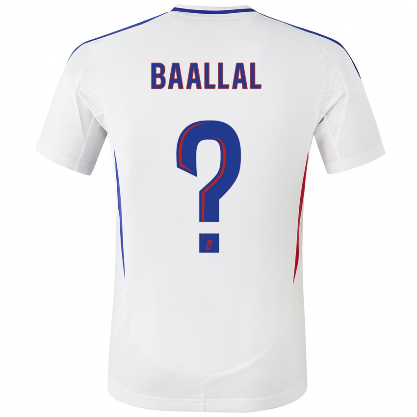 Enfant Maillot Abdellah Baallal #0 Blanc Bleu Tenues Domicile 2024/25 T-Shirt Belgique