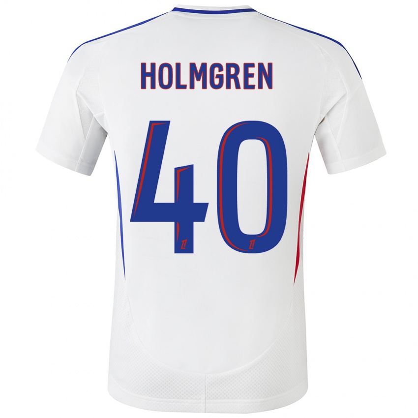 Kinderen Emma Holmgren #40 Wit Blauw Thuisshirt Thuistenue 2024/25 T-Shirt België