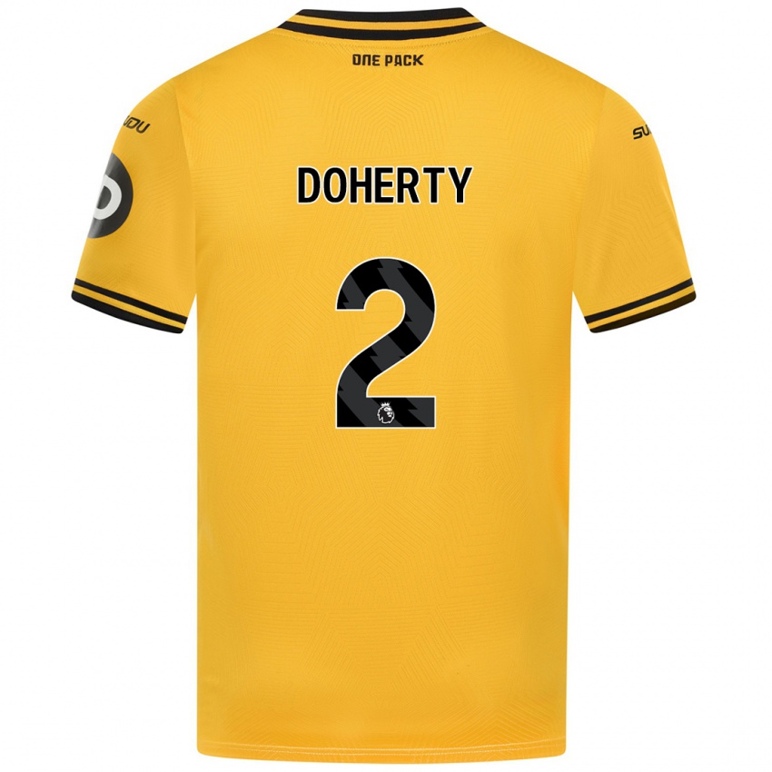 Enfant Maillot Matt Doherty #2 Jaune Tenues Domicile 2024/25 T-Shirt Belgique