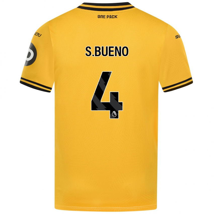 Enfant Maillot Santiago Bueno #4 Jaune Tenues Domicile 2024/25 T-Shirt Belgique