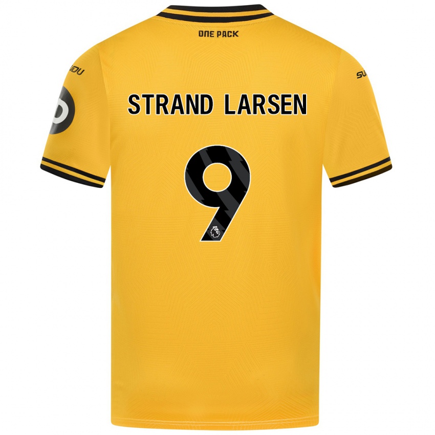 Enfant Maillot Jørgen Strand Larsen #9 Jaune Tenues Domicile 2024/25 T-Shirt Belgique