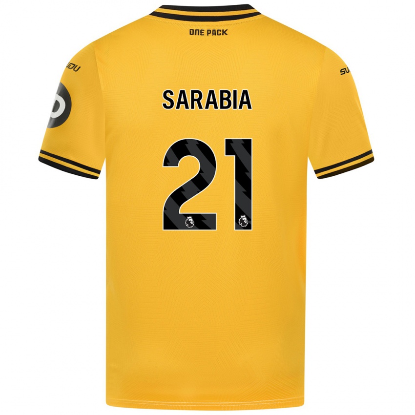 Enfant Maillot Pablo Sarabia #21 Jaune Tenues Domicile 2024/25 T-Shirt Belgique