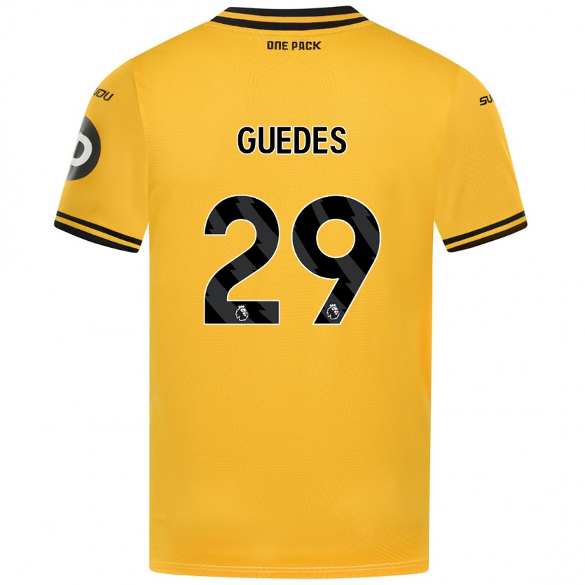 Enfant Maillot Goncalo Guedes #29 Jaune Tenues Domicile 2024/25 T-Shirt Belgique