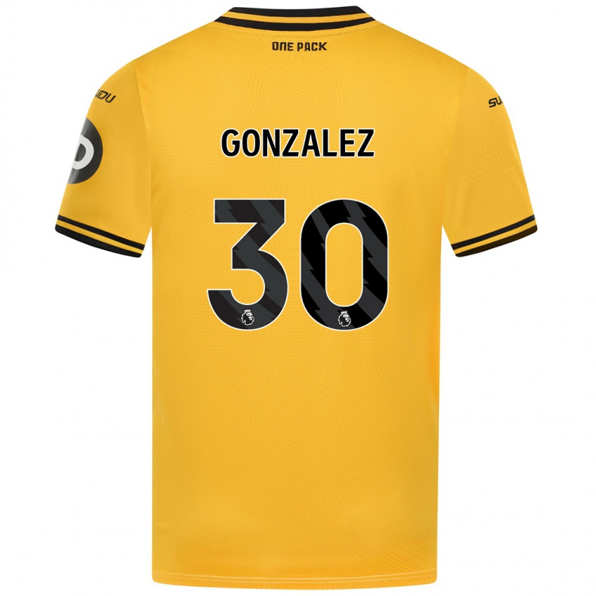 Enfant Maillot Enso González #30 Jaune Tenues Domicile 2024/25 T-Shirt Belgique