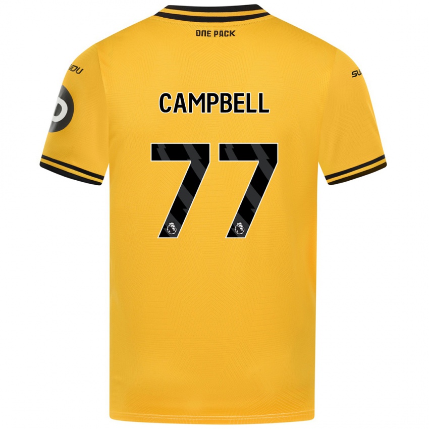 Enfant Maillot Chem Campbell #77 Jaune Tenues Domicile 2024/25 T-Shirt Belgique