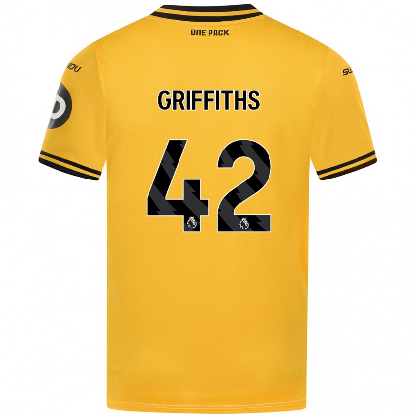 Enfant Maillot Harvey Griffiths #42 Jaune Tenues Domicile 2024/25 T-Shirt Belgique