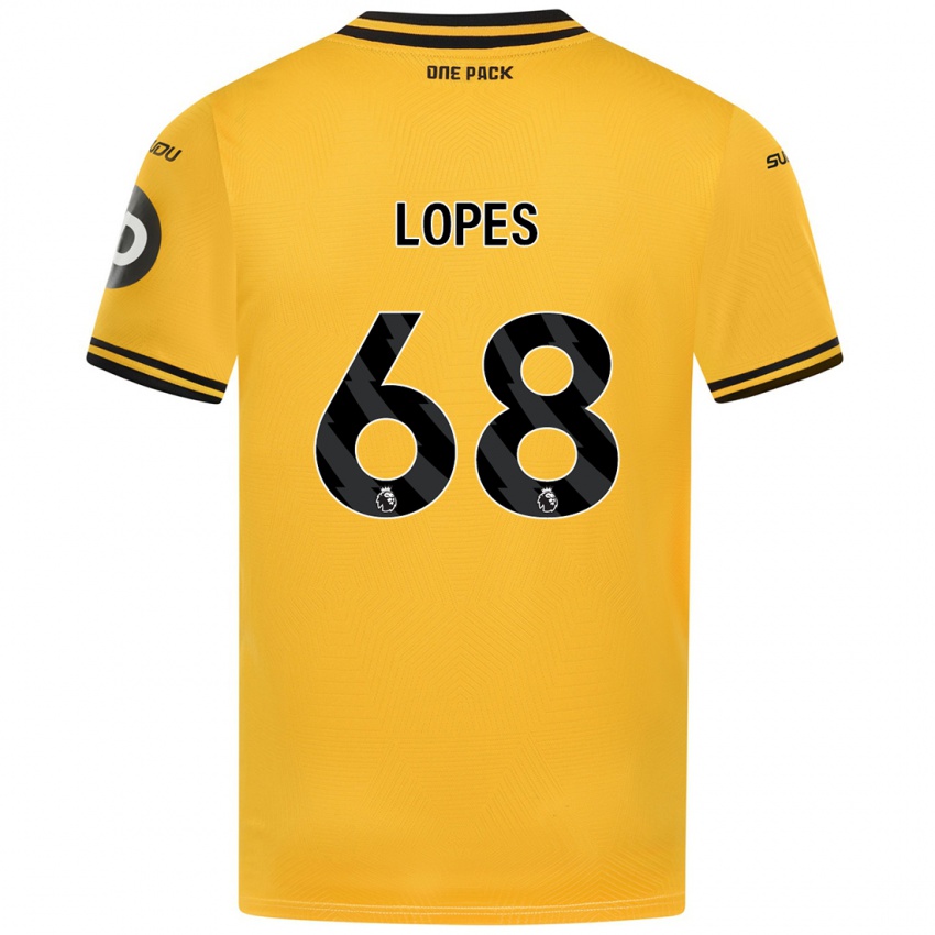 Enfant Maillot Leo Lopes #68 Jaune Tenues Domicile 2024/25 T-Shirt Belgique