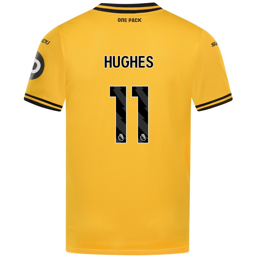 Enfant Maillot Amber Hughes #11 Jaune Tenues Domicile 2024/25 T-Shirt Belgique