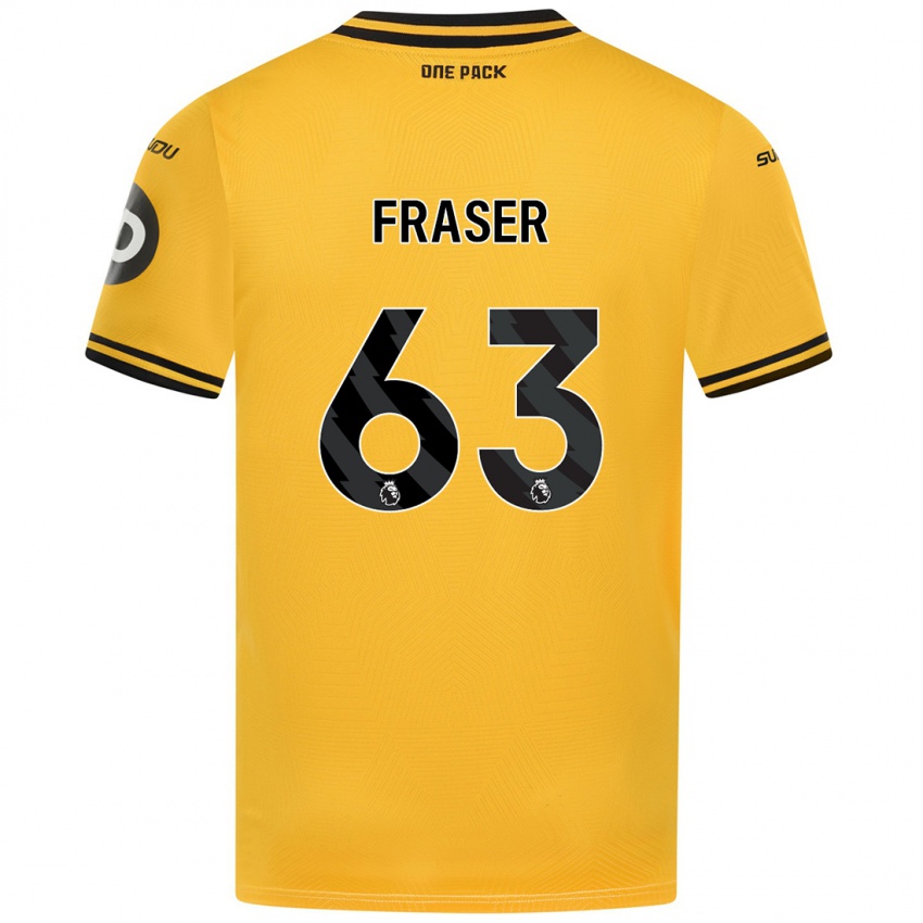 Enfant Maillot Nathan Fraser #63 Jaune Tenues Domicile 2024/25 T-Shirt Belgique