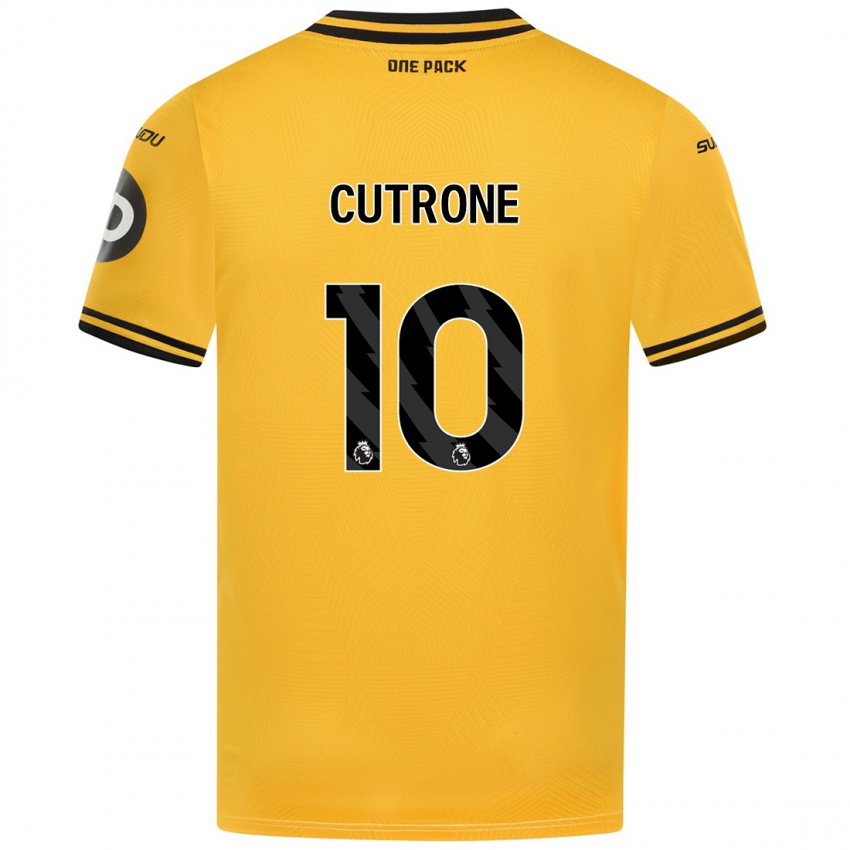 Enfant Maillot Patrick Cutrone #10 Jaune Tenues Domicile 2024/25 T-Shirt Belgique