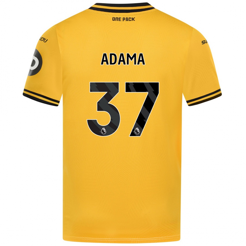 Enfant Maillot Adama Traore #37 Jaune Tenues Domicile 2024/25 T-Shirt Belgique