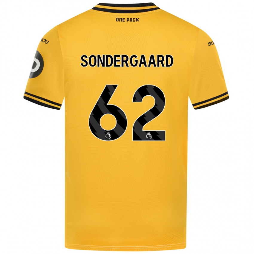 Enfant Maillot Andreas Sondergaard #62 Jaune Tenues Domicile 2024/25 T-Shirt Belgique