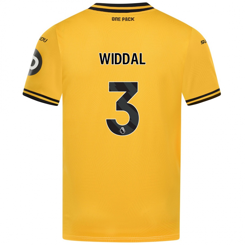 Enfant Maillot Natalie Widdal #3 Jaune Tenues Domicile 2024/25 T-Shirt Belgique