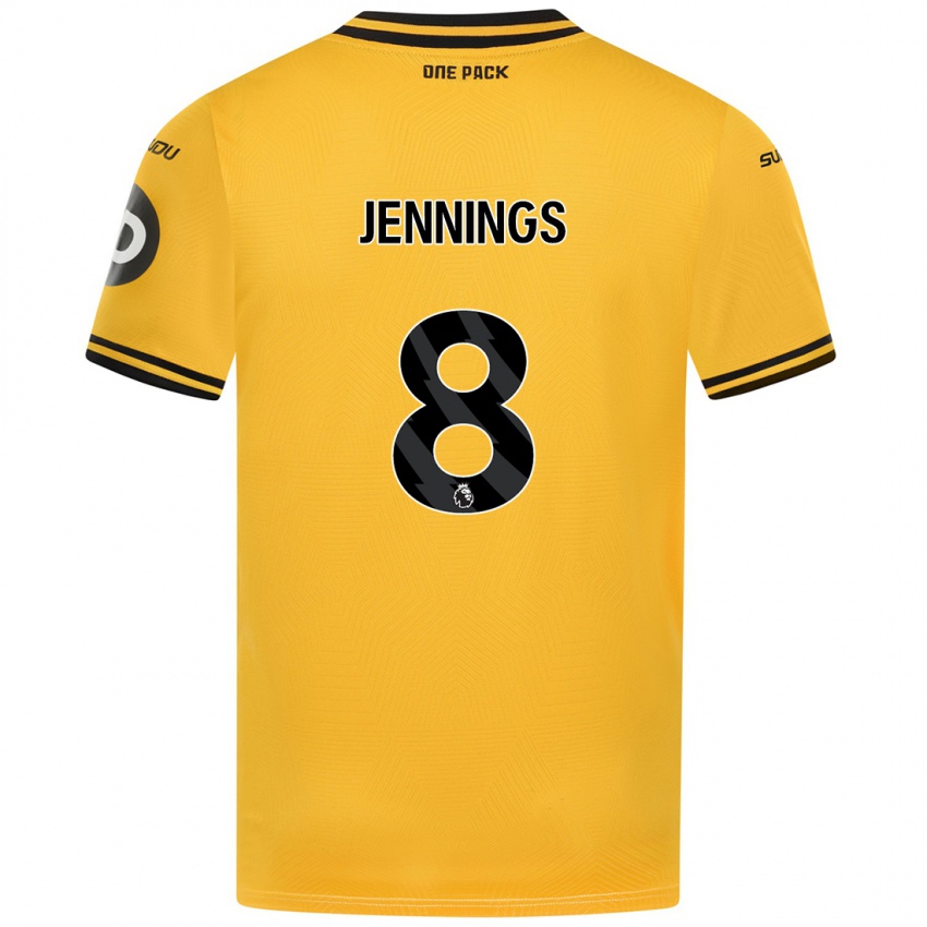 Kinder Shannie Jennings #8 Gelb Heimtrikot Trikot 2024/25 T-Shirt Belgien