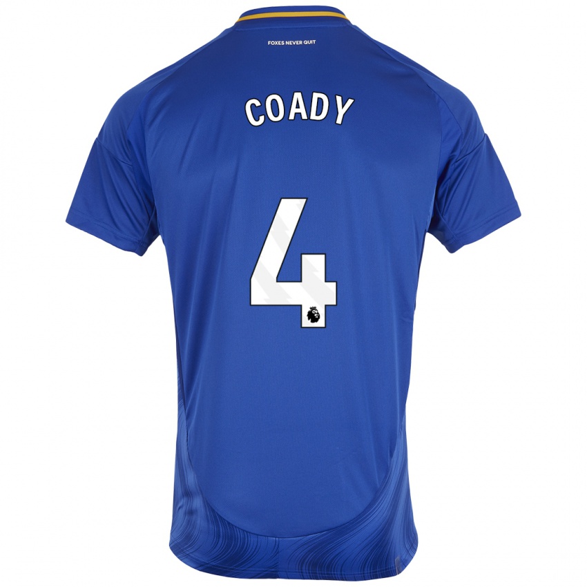 Kinderen Conor Coady #4 Blauw Wit Thuisshirt Thuistenue 2024/25 T-Shirt België