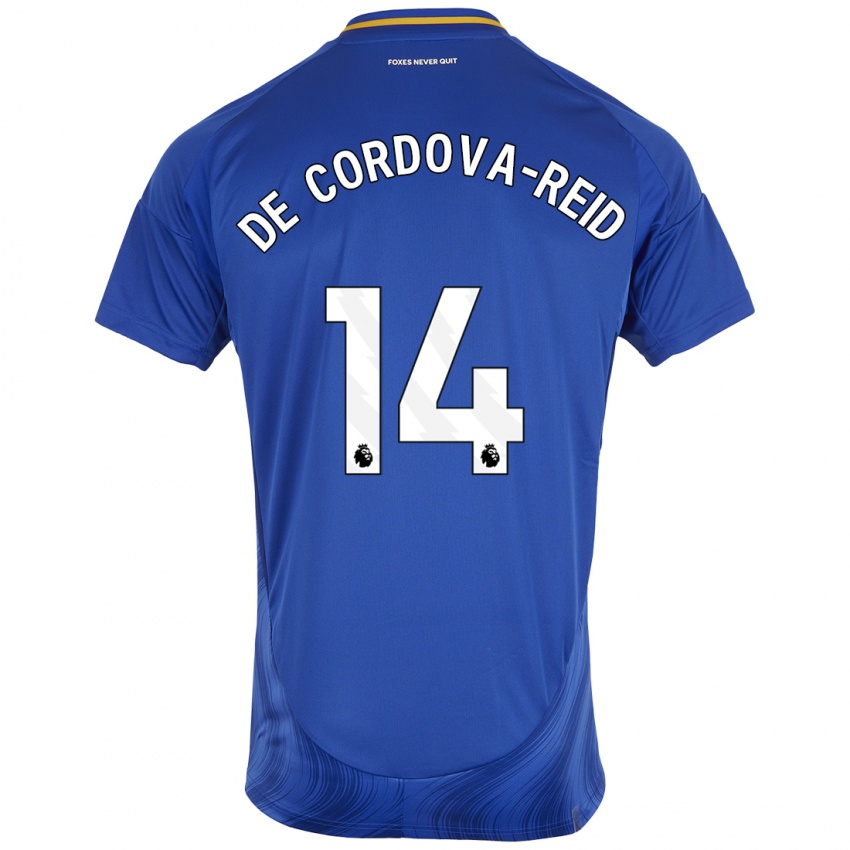 Enfant Maillot Bobby De Cordova-Reid #14 Bleu Blanc Tenues Domicile 2024/25 T-Shirt Belgique