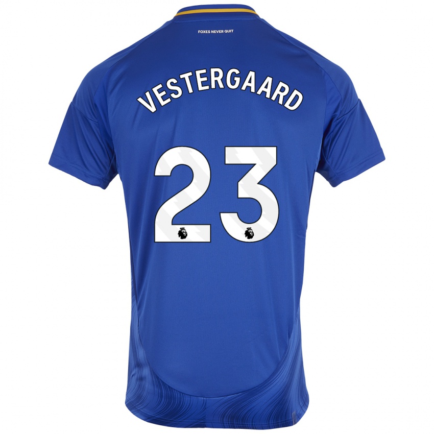 Kinderen Jannik Vestergaard #23 Blauw Wit Thuisshirt Thuistenue 2024/25 T-Shirt België