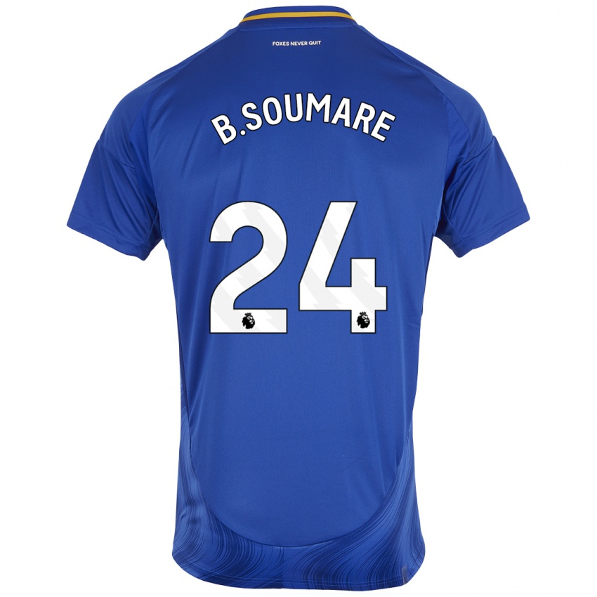 Enfant Maillot Boubakary Soumaré #24 Bleu Blanc Tenues Domicile 2024/25 T-Shirt Belgique