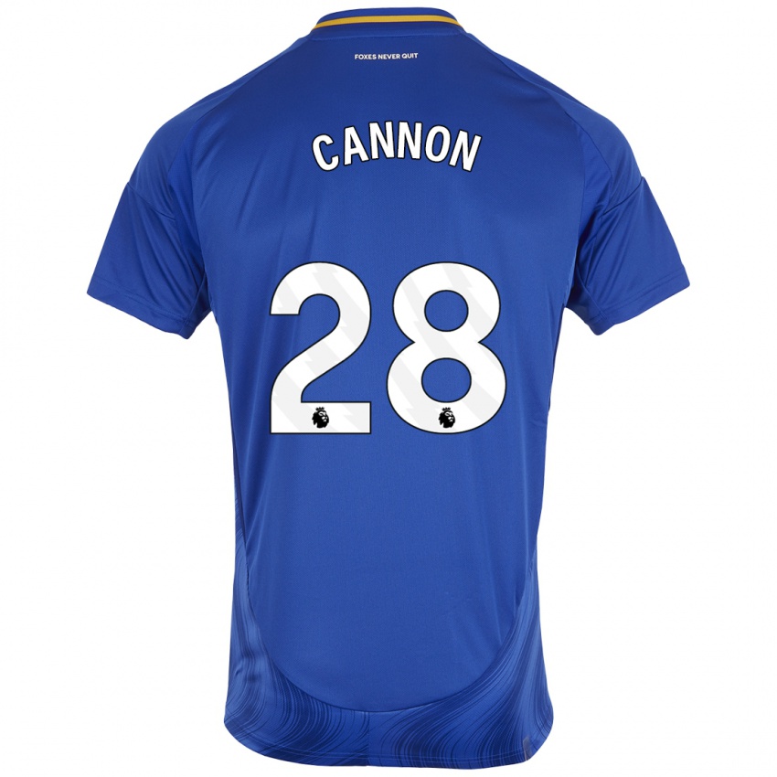 Enfant Maillot Thomas Cannon #28 Bleu Blanc Tenues Domicile 2024/25 T-Shirt Belgique