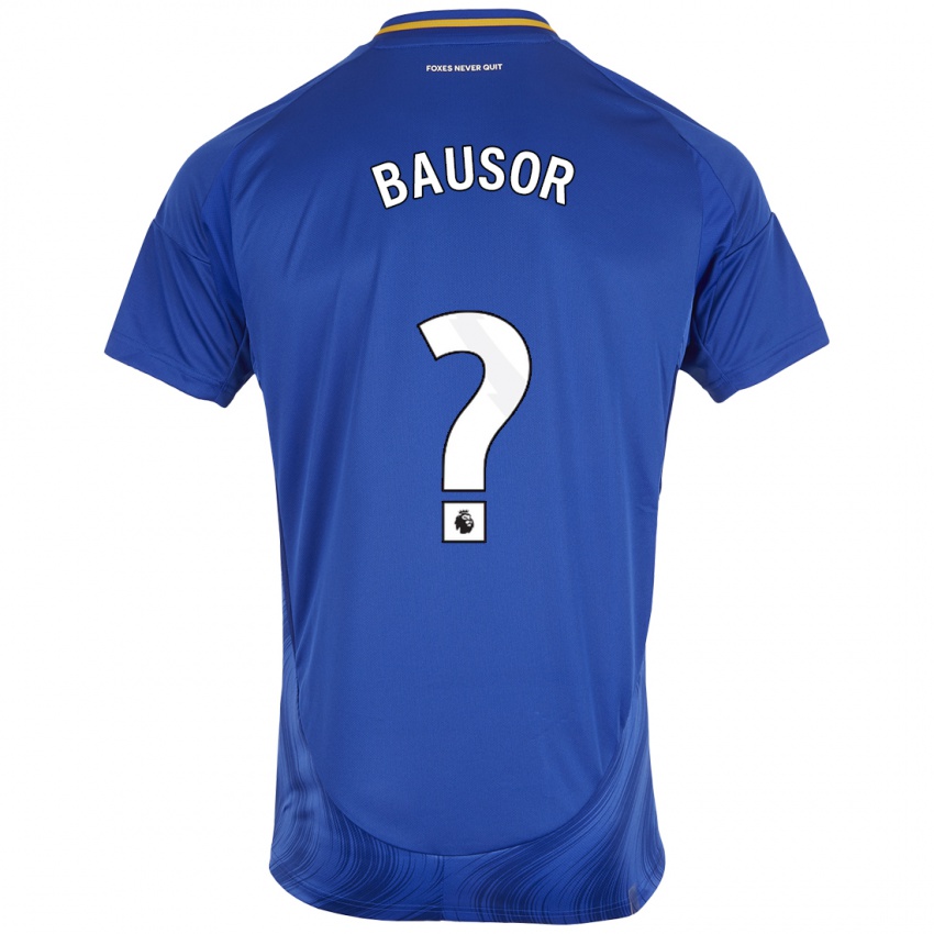 Enfant Maillot Stevie Bausor #0 Bleu Blanc Tenues Domicile 2024/25 T-Shirt Belgique