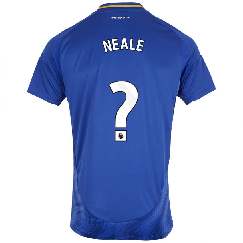 Enfant Maillot Tommy Neale #0 Bleu Blanc Tenues Domicile 2024/25 T-Shirt Belgique