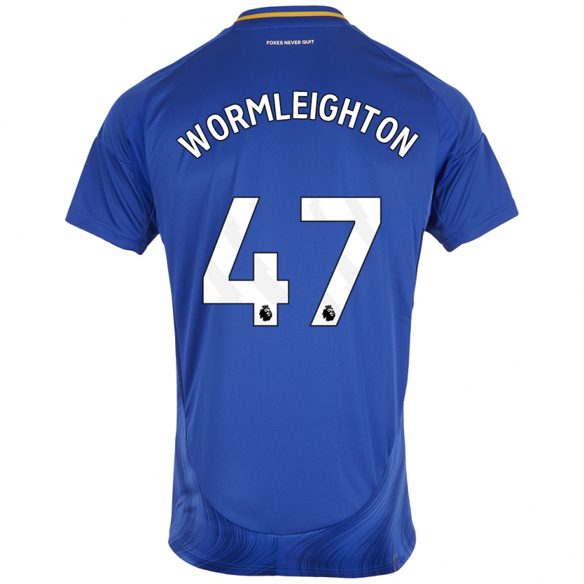 Kinder Joe Wormleighton #47 Blau Weiß Heimtrikot Trikot 2024/25 T-Shirt Belgien