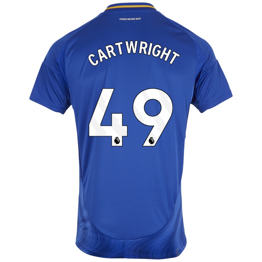 Enfant Maillot Henry Cartwright #49 Bleu Blanc Tenues Domicile 2024/25 T-Shirt Belgique