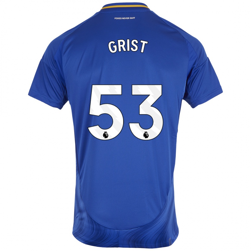 Enfant Maillot Ben Grist #53 Bleu Blanc Tenues Domicile 2024/25 T-Shirt Belgique