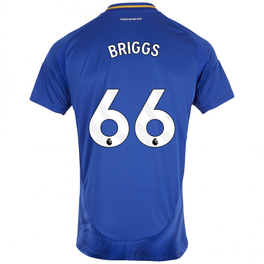 Enfant Maillot Logan Briggs #66 Bleu Blanc Tenues Domicile 2024/25 T-Shirt Belgique