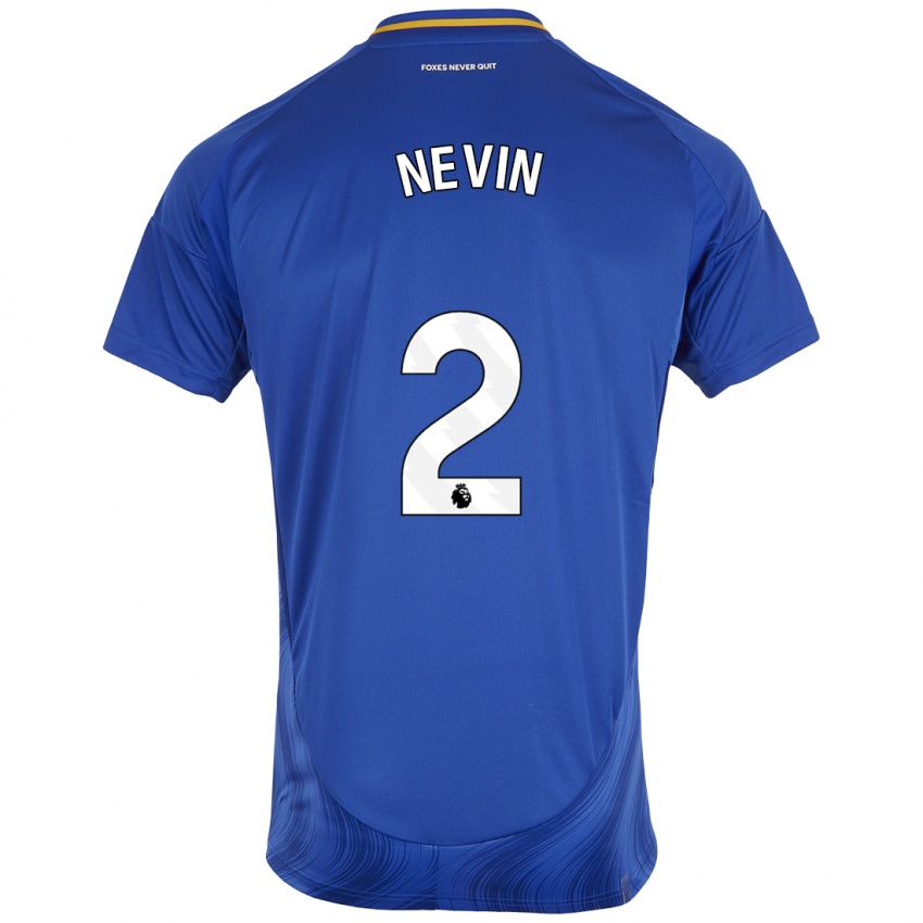 Enfant Maillot Courtney Nevin #2 Bleu Blanc Tenues Domicile 2024/25 T-Shirt Belgique