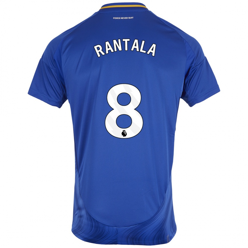 Enfant Maillot Jutta Rantala #8 Bleu Blanc Tenues Domicile 2024/25 T-Shirt Belgique