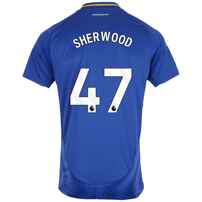 Enfant Maillot Simone Sherwood #47 Bleu Blanc Tenues Domicile 2024/25 T-Shirt Belgique