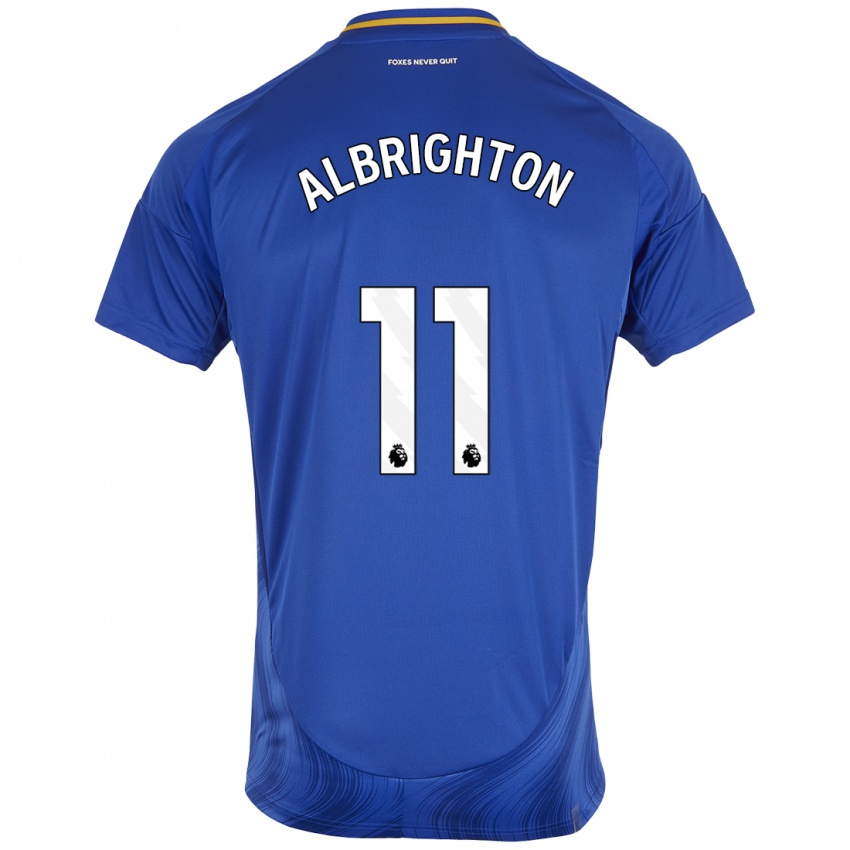 Enfant Maillot Marc Albrighton #11 Bleu Blanc Tenues Domicile 2024/25 T-Shirt Belgique