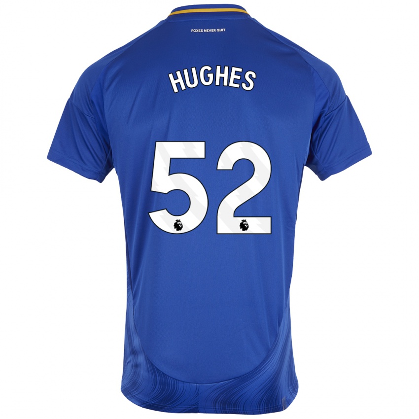 Kinder Iestyn Hughes #52 Blau Weiß Heimtrikot Trikot 2024/25 T-Shirt Belgien