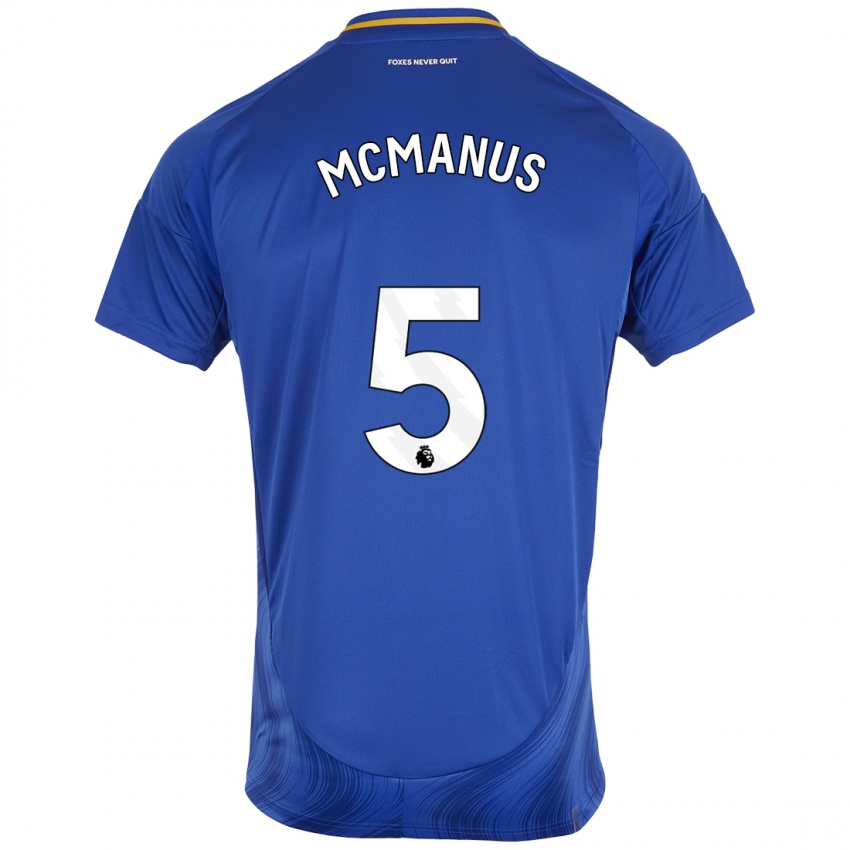 Enfant Maillot Abbie Mcmanus #5 Bleu Blanc Tenues Domicile 2024/25 T-Shirt Belgique