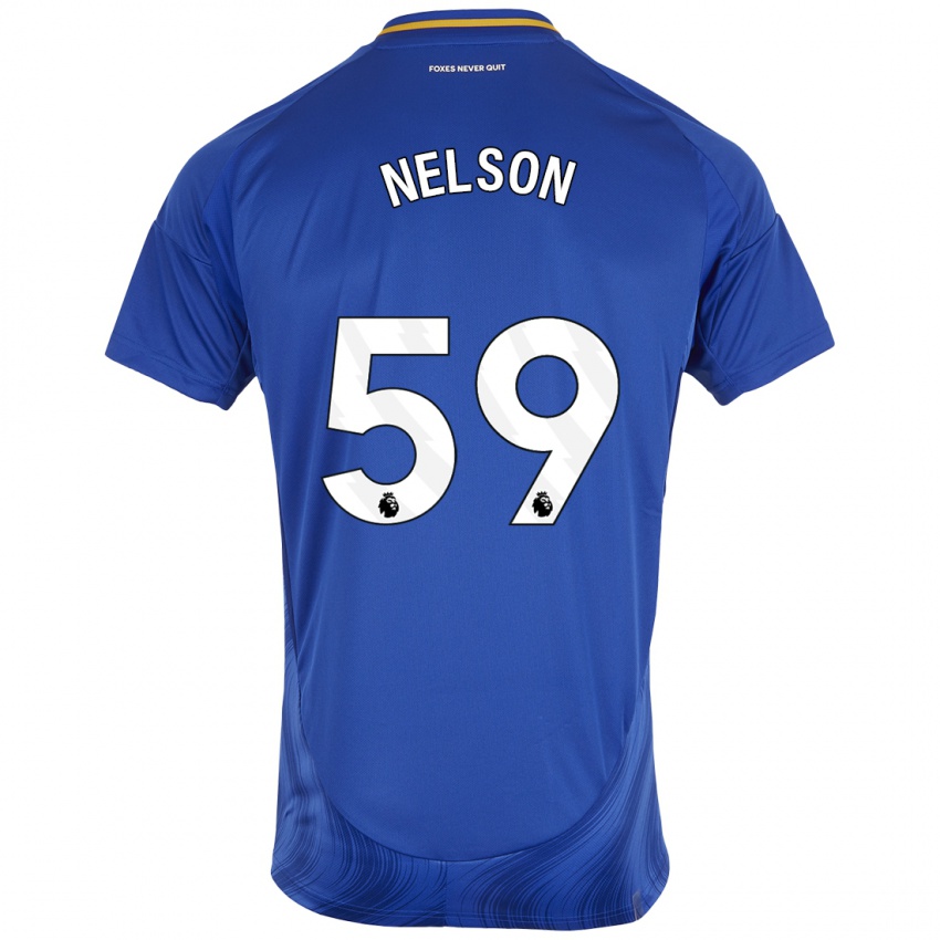 Enfant Maillot Ronny Nelson #59 Bleu Blanc Tenues Domicile 2024/25 T-Shirt Belgique