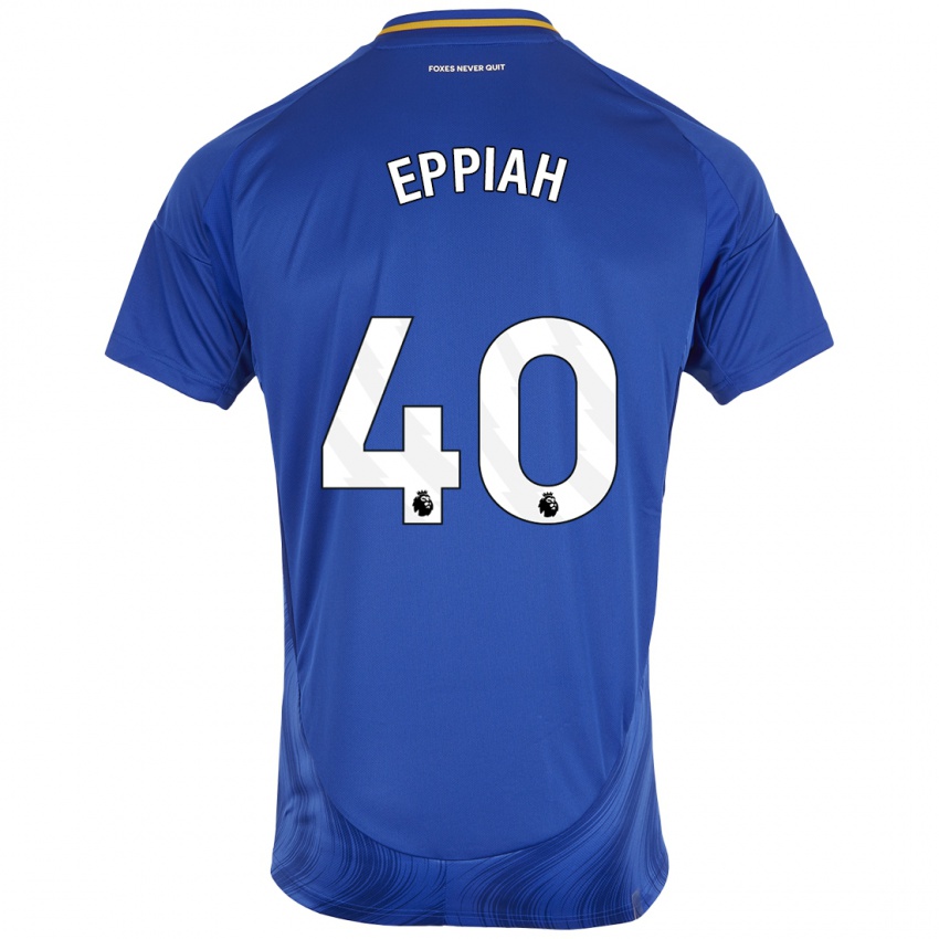 Enfant Maillot Josh Eppiah #40 Bleu Blanc Tenues Domicile 2024/25 T-Shirt Belgique