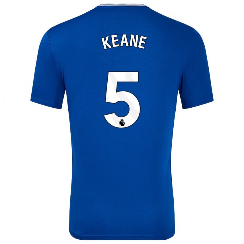 Kinder Michael Keane #5 Blau Mit Heimtrikot Trikot 2024/25 T-Shirt Belgien