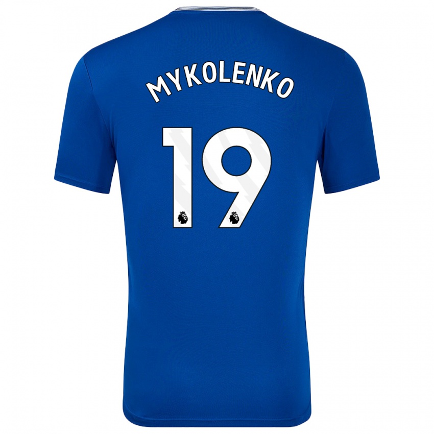 Kinder Vitaliy Mykolenko #19 Blau Mit Heimtrikot Trikot 2024/25 T-Shirt Belgien