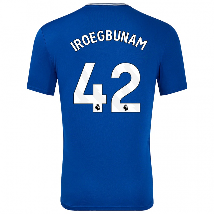 Kinder Tim Iroegbunam #42 Blau Mit Heimtrikot Trikot 2024/25 T-Shirt Belgien