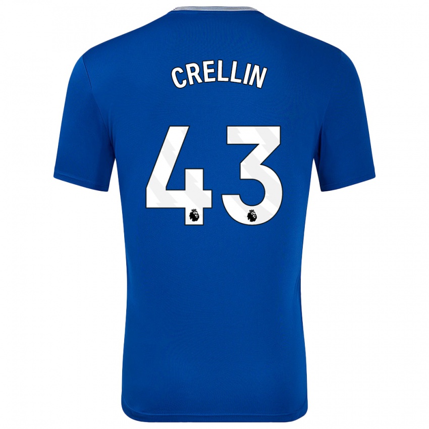 Kinderen Billy Crellin #43 Blauw Met Thuisshirt Thuistenue 2024/25 T-Shirt België