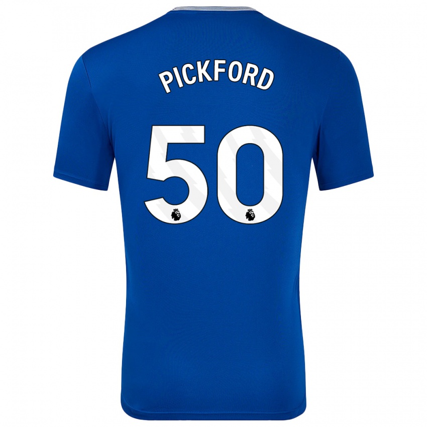 Kinderen George Pickford #50 Blauw Met Thuisshirt Thuistenue 2024/25 T-Shirt België