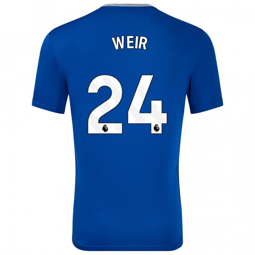 Kinder Kenzie Weir #24 Blau Mit Heimtrikot Trikot 2024/25 T-Shirt Belgien