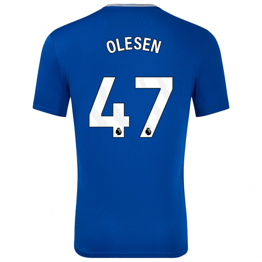 Kinder Karoline Olesen #47 Blau Mit Heimtrikot Trikot 2024/25 T-Shirt Belgien