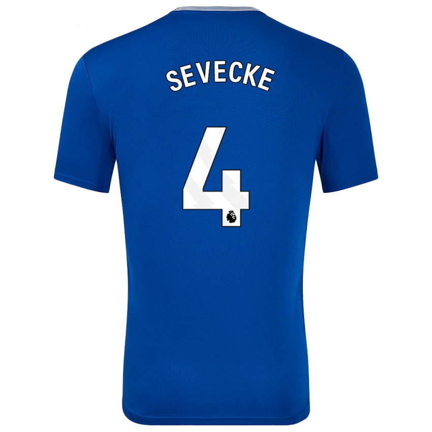 Kinderen Rikke Sevecke #4 Blauw Met Thuisshirt Thuistenue 2024/25 T-Shirt België