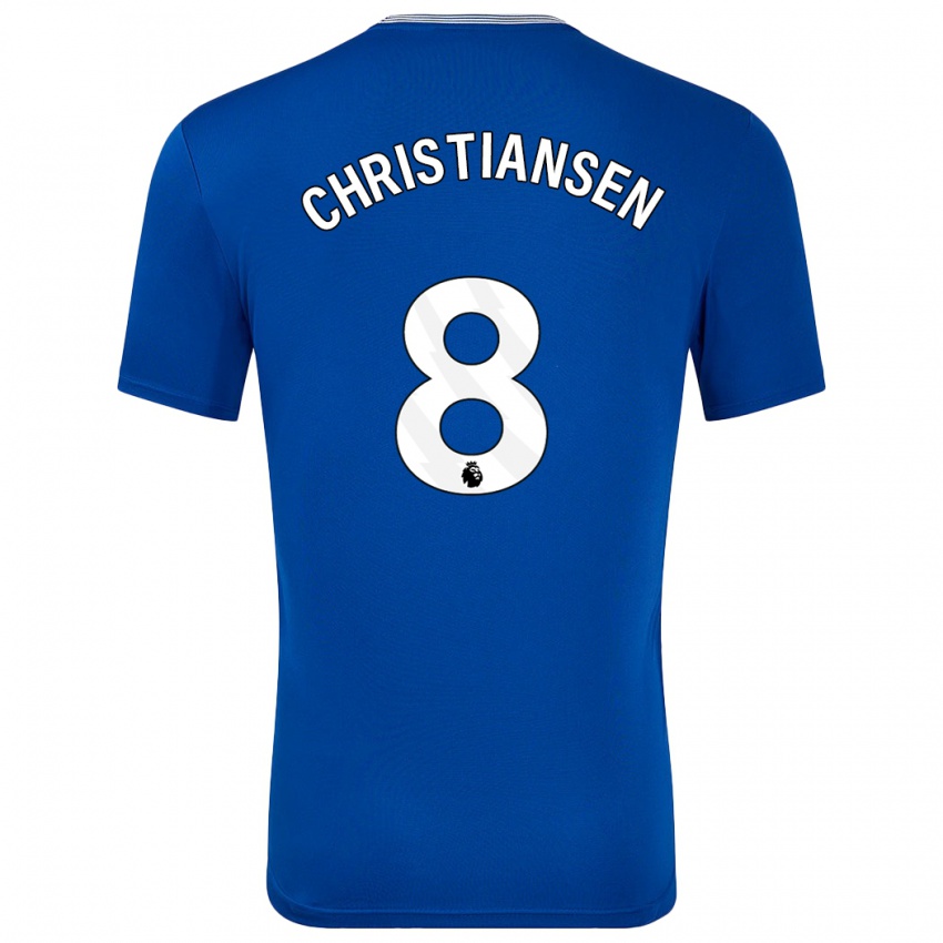 Kinderen Izzy Christiansen #8 Blauw Met Thuisshirt Thuistenue 2024/25 T-Shirt België