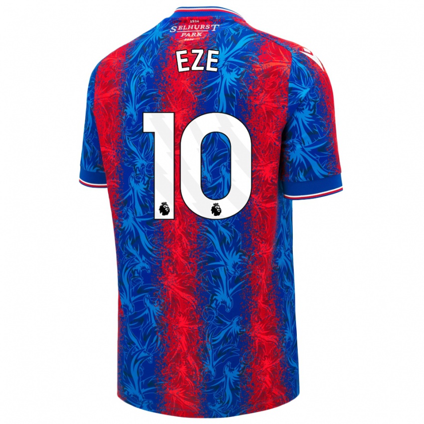 Enfant Maillot Eberechi Eze #10 Rayures Rouges Et Bleues Tenues Domicile 2024/25 T-Shirt Belgique